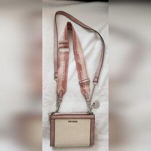 Steve Madden Pink BGreer Woven Crossbody Purse